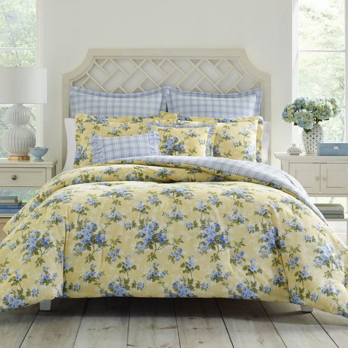Laura Ashley Cassidy Yellow/Blue/Green 100 Cotton 150 TC Reversible